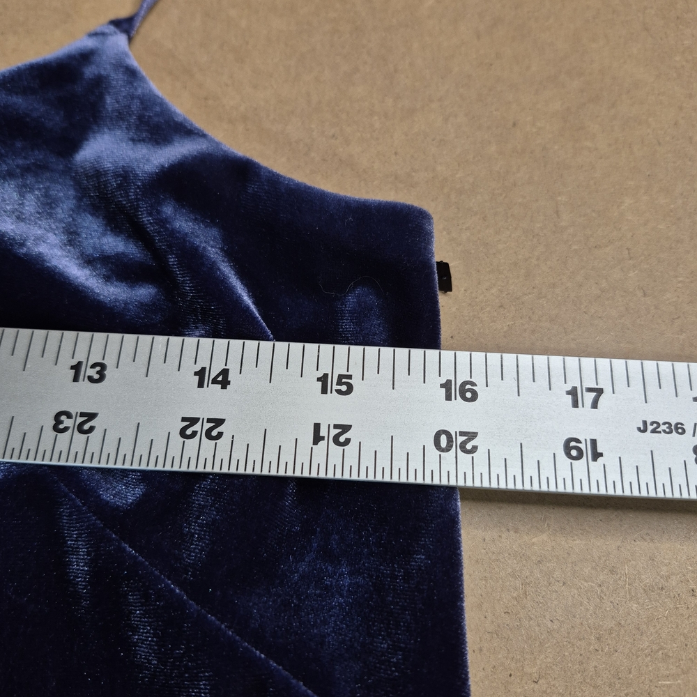 White House Black Market Blue Velvet Midi Dress - Picture 5 of 7
